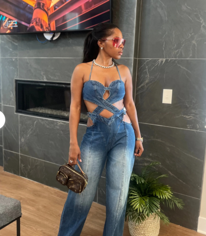 Criss Cross Denim Jumper